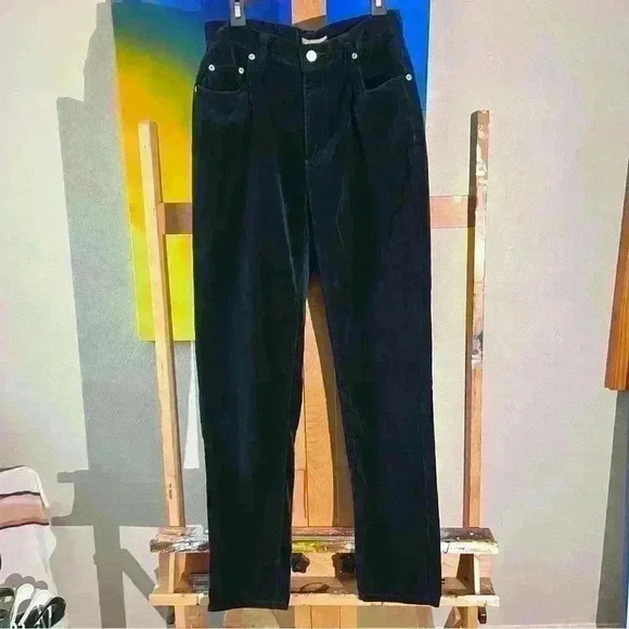 Vintage 90s Lizwear Green Velour Pants 26” Waist - Picture 2 of 9